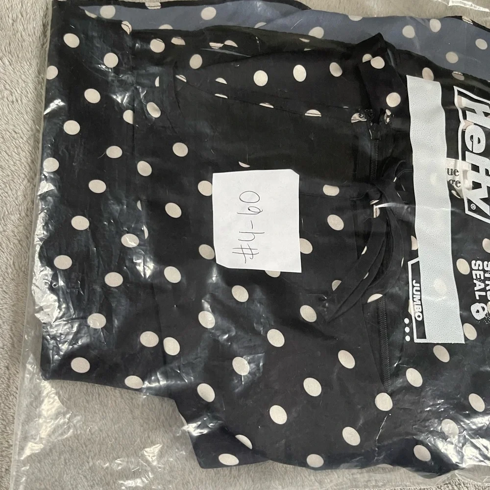 EUC Unique Vintage black with white polka dot dress size L - Picture 10 of 10
